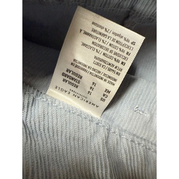 American Eagle Super High Rise A Line Corduroy Blue Button Skirt Size 16 - Picture 4 of 6